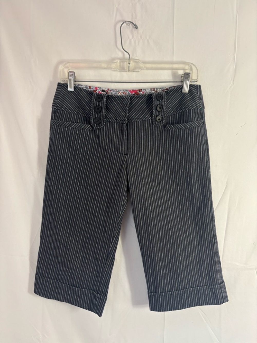 Y2K Striped Low Rise‎ Wide Leg Capris Size S-M